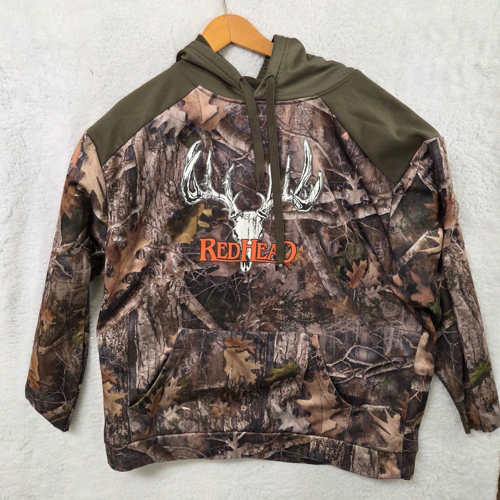 Red‎ Head Brand Camouflage Deer Skull Hoodie Men's XL Mossy Oak